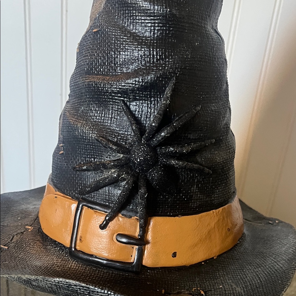 Black Witch Hat Figurine on Books Decor - Halloween - Picture 2 of 9
